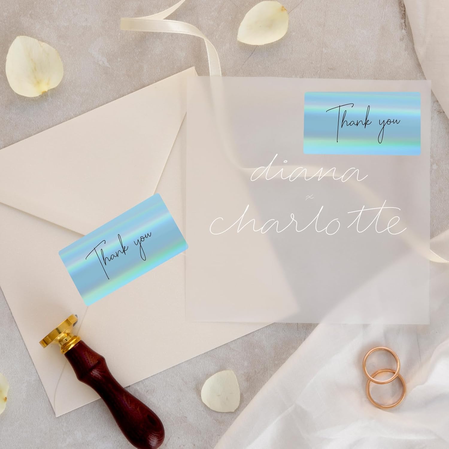 2x4 Inch Holographic Thermal Labels, Blue Direct Thermal Stickers Label, Self-Adhesive Glitter Thermals Printer Sticker Labels, Perforation Line Design- 200Pcs - Image 4