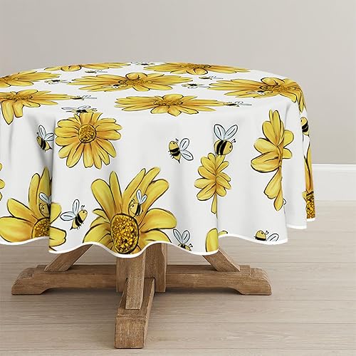 Horaldaily Servilletas de tela de verano de 18 x 18 pulgadas, girasoles amarillos, abejorros, abejorros, color negro, decoración de cena, juego de 4