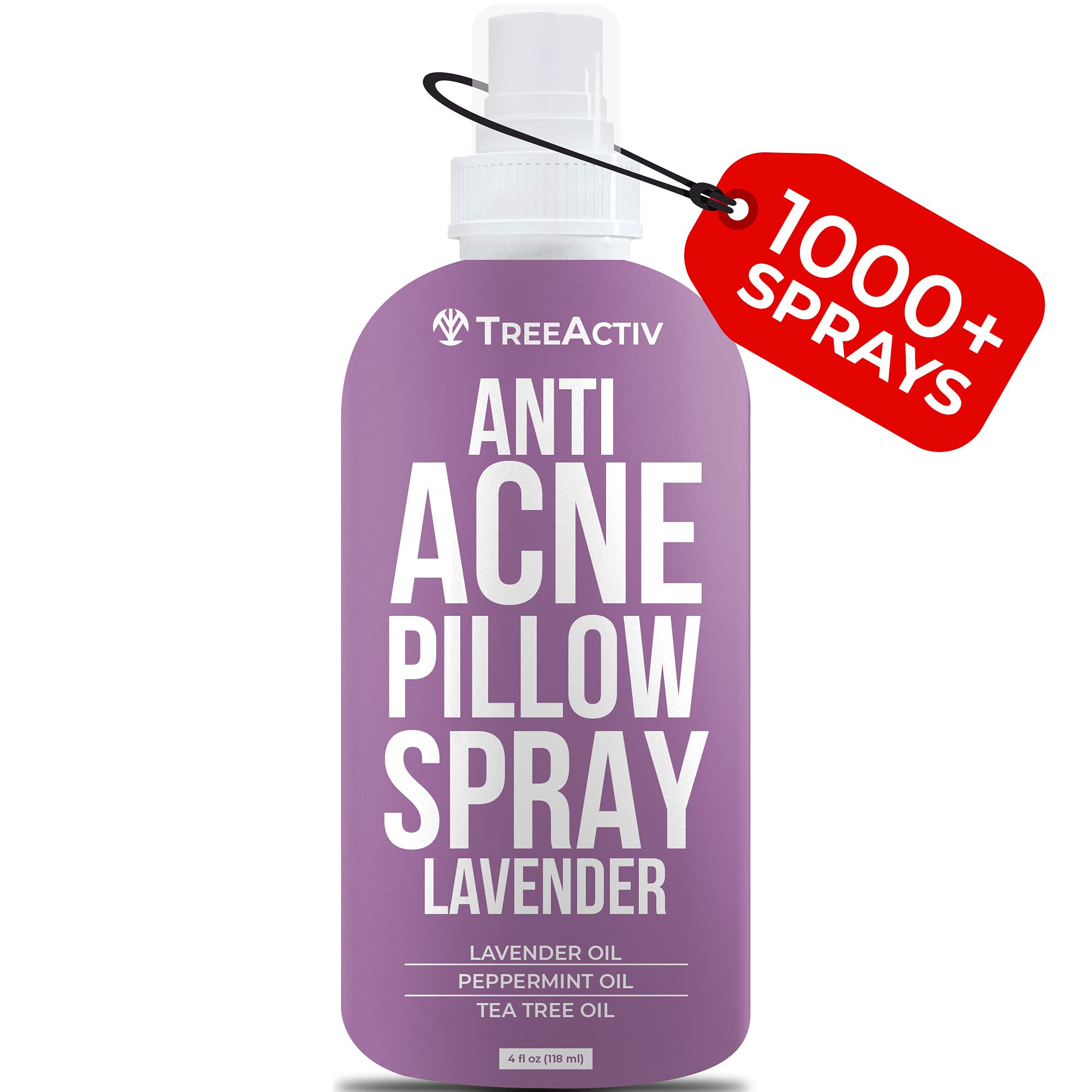 Anti-Acne Pillow Spray, 4 fl oz, Lavender Sleep Spray for Pillows, Pure Lavender Essential Oil Air Freshener, Pillow Linen Spray for Bedding, Aromatherapy Lavender Spray for Sleep, 1000 Sprays