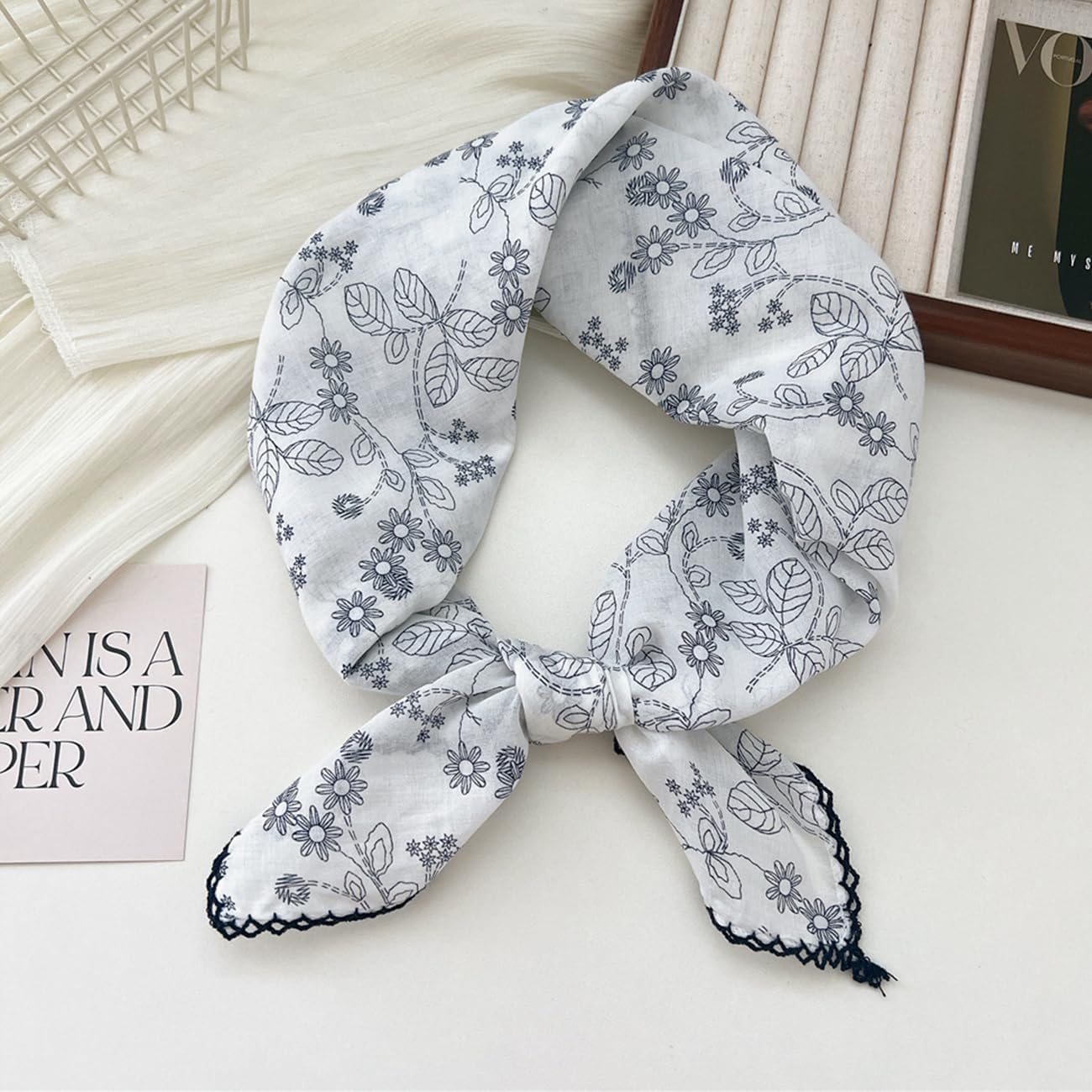 2 Pack Large Cotton Bandana Headband, Head Wrap, Protective Coverage, Hair Neck Scarf for Women 28 x 28 inch - Image 2