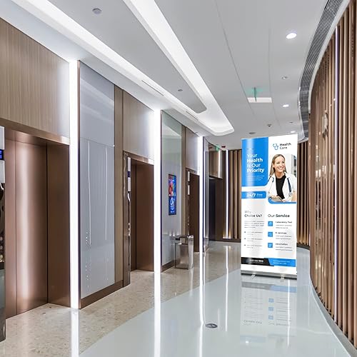 Miniatura 5 de Soporte de banner retráctil personalizado, 33 x 81 pulgadas, listo para 24 horas, pancartas y letreros personalizados portátiles para negocios,
