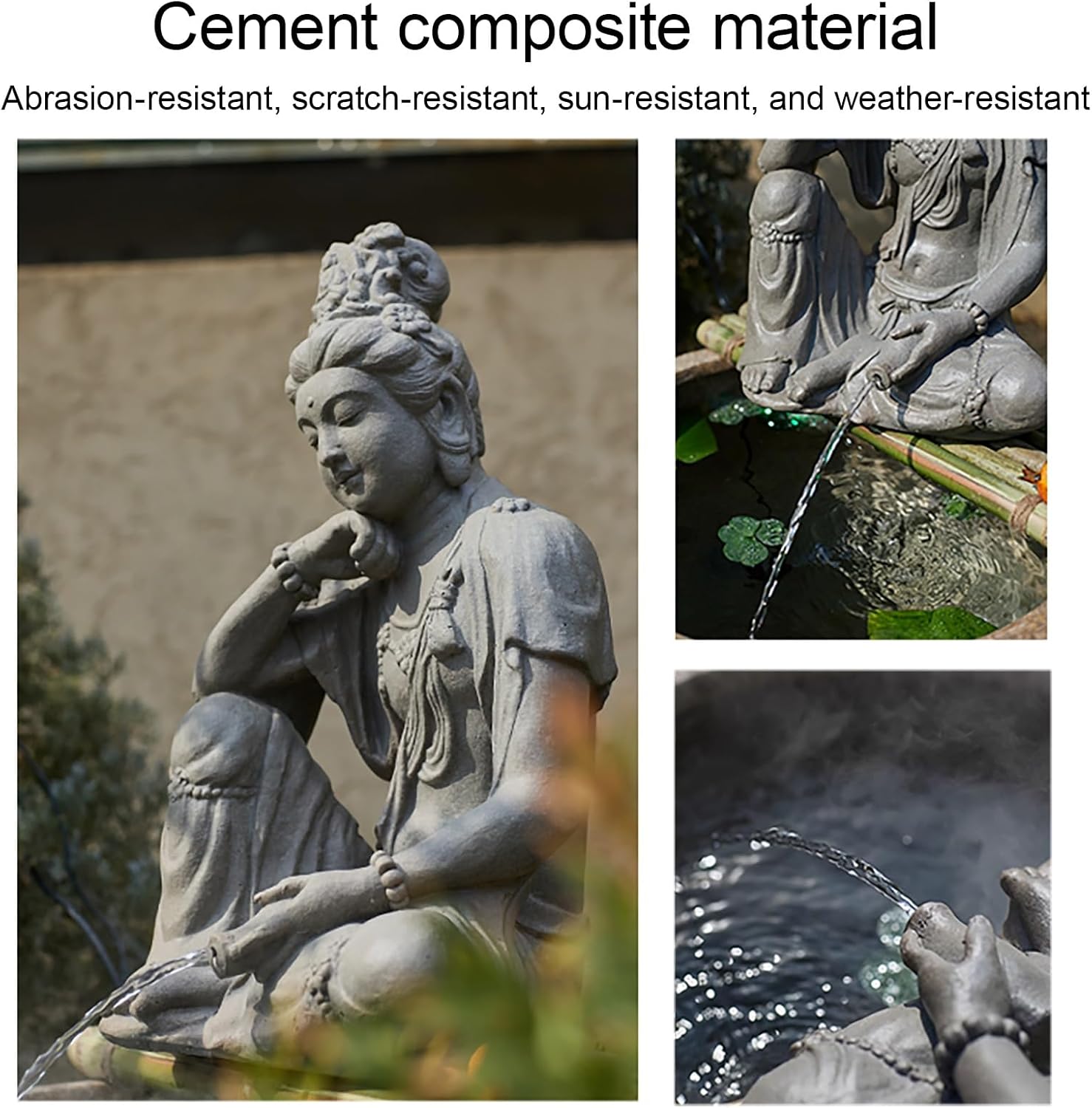 Water Feature, Pond Spitter Fountain, Animal Garden Water Outlet Water Sprayer, Stylish Ornament for Balcony, Courtyard, Patio and Home Office