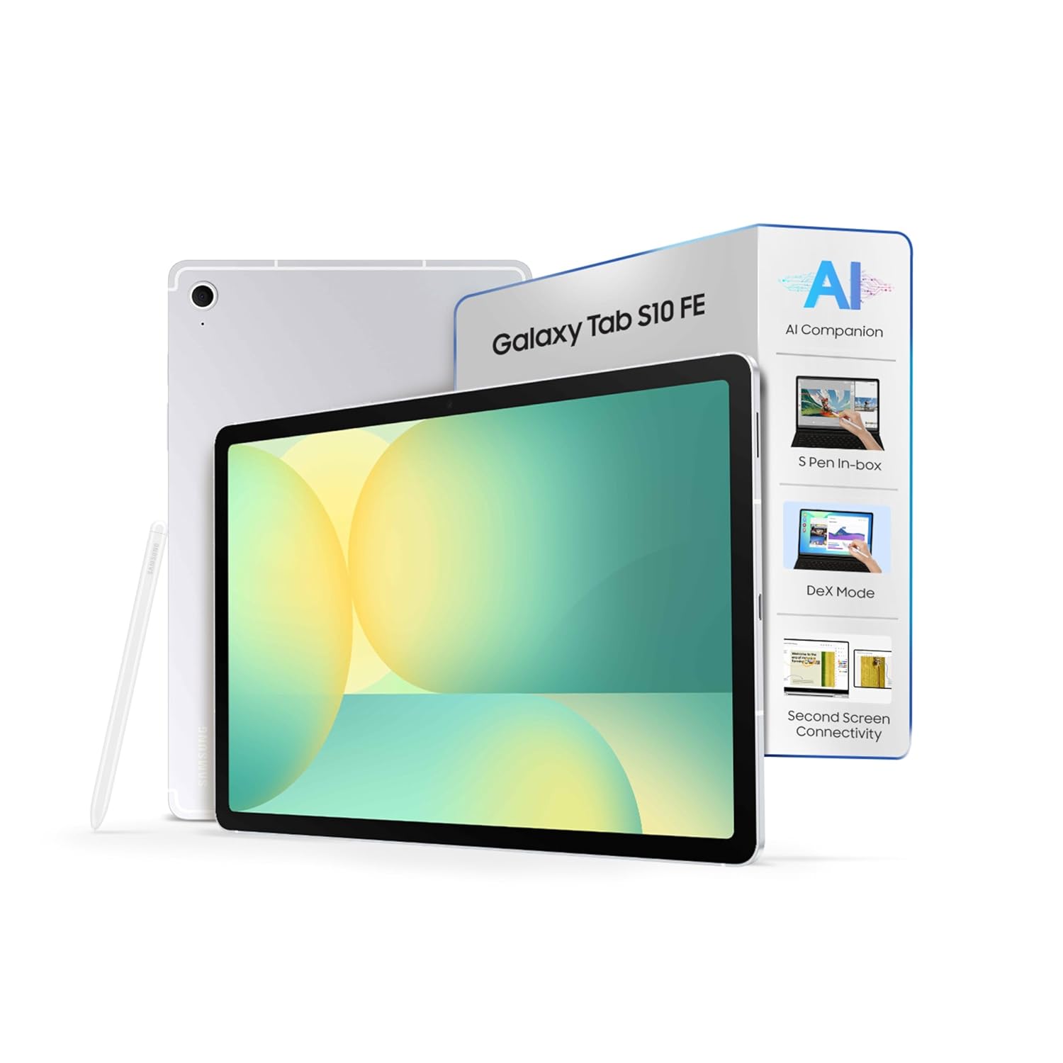 Samsung Galaxy Tab S10 FE, S Pen in-Box, 27.7 cm (10.9 inch) LCD Display, 8 GB RAM, 128 GB Storage, Wi-Fi Tablet, Silver