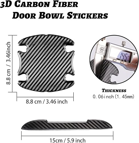 Miniatura 10 de Pegatina protectora de fibra de carbono de poliuretano termoplástico similar a la manija de la puerta del automóvil, protector de pintura para