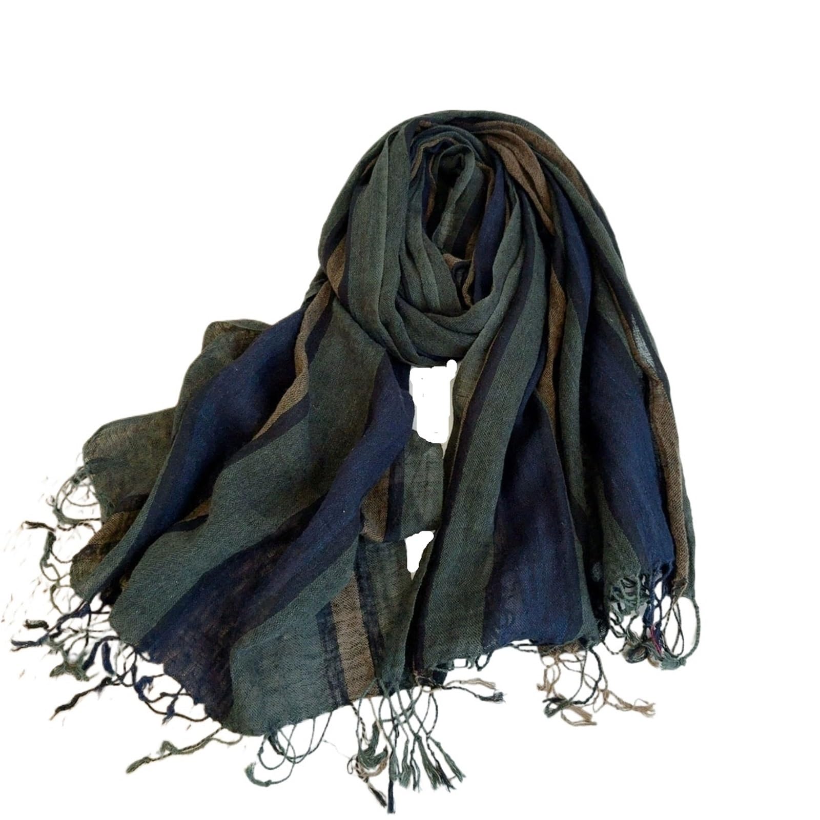 Sciarpa Invernale Sciarpa a righe in cotone e lino for donna, morbida traspirante, scialle for uomo