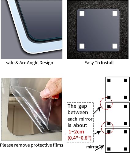 Miniatura 8 de Espejo irrompible de longitud completa, espejo irrompible para niños, espejo de cuerpo completo para pared, extra grueso de 18 pulgadas, 1 pieza de