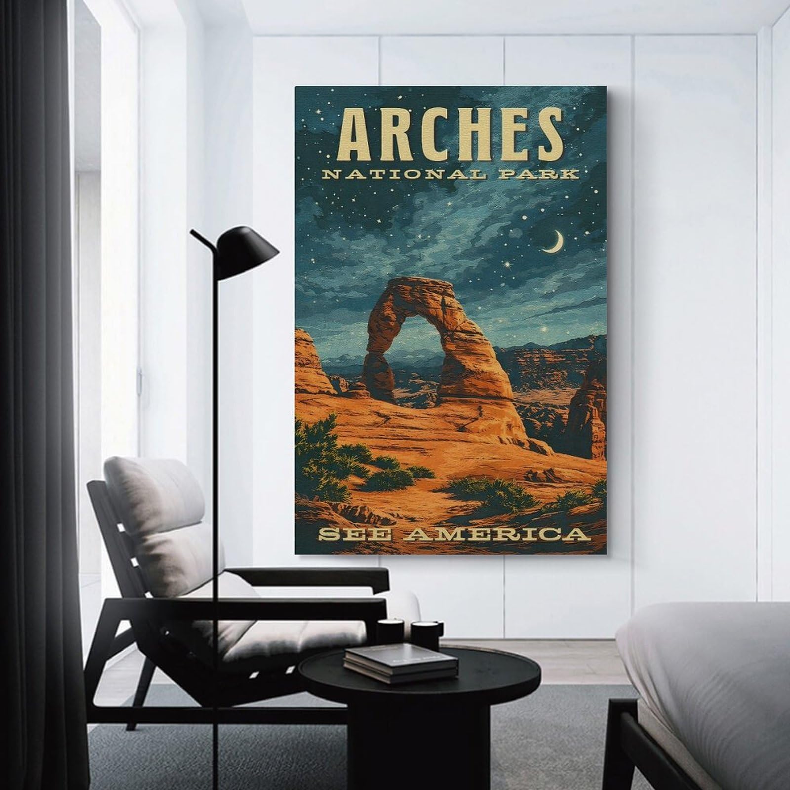 Junmoney Arches National Park Vintage Room Decor Wall Art 08x12inch(20x30cm), for Art Walls, Layered Displays Or Homes, Wall Decor Suited to Curated Displays