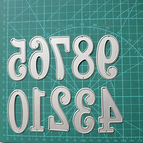 Miniatura 3 de Troqueles de corte para hacer tarjetas, números 0-9, troqueles de corte de metal, álbumes de recortes, cumpleaños, manualidades, troqueles de 2