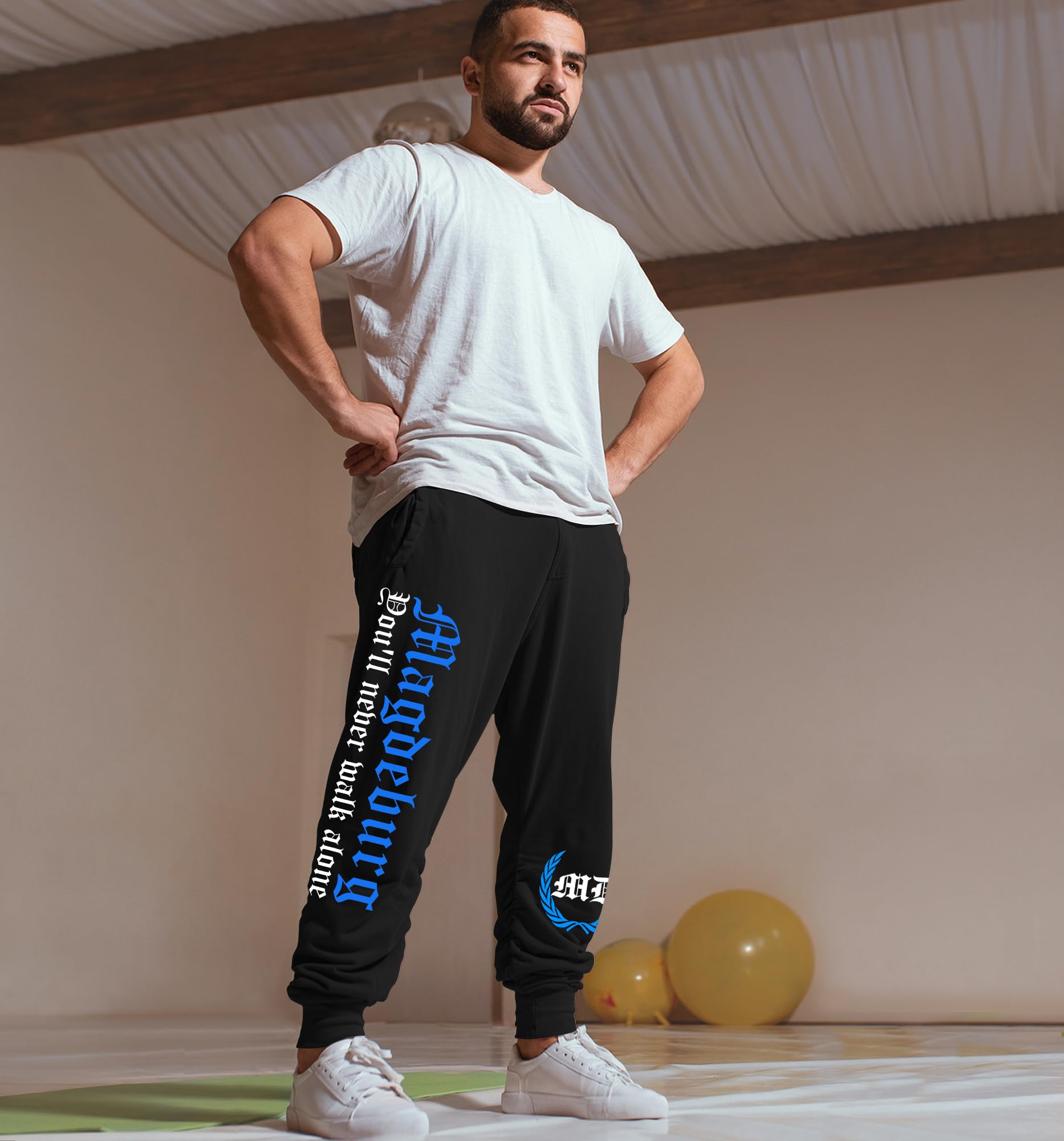Magdeburg Never Walk Alone Jogginghose | Magdeburg Geschenk Magdeburg Hose Magdeburg Fanartikel Ultras Sport | M2