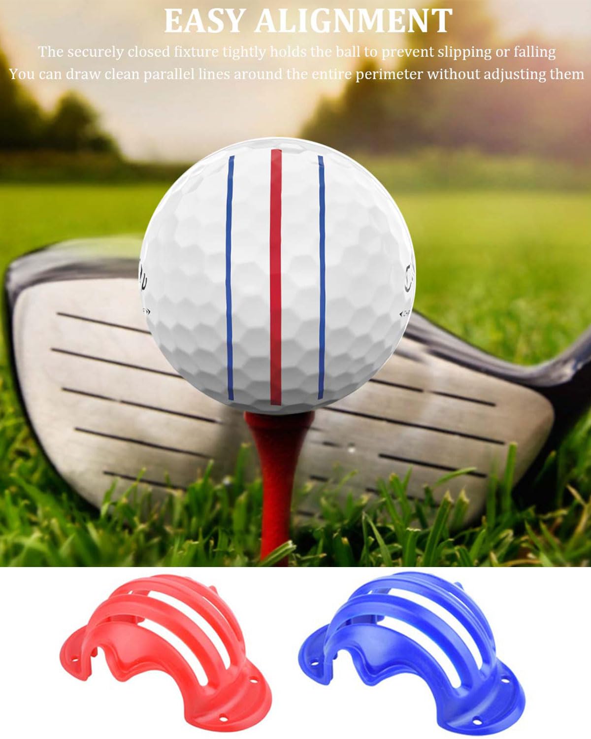 Herramienta de Alineación para Golf, 2 Piezas, Marcador Bolas de Golf 4 Piezas, Clip Rotulador
