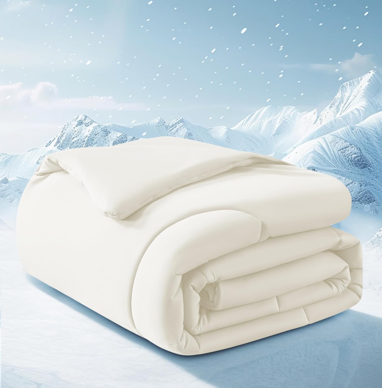 Cooling Comforter Twin/Twin XL Size, All Season Blanket for Hot Sleepers, Lightweight Comforter for Night Sweats, Double-Sided Cooling Bedding for Bed, Sofa, Office, Camping (Beige,68"*80") Beige Twin / Twin XL