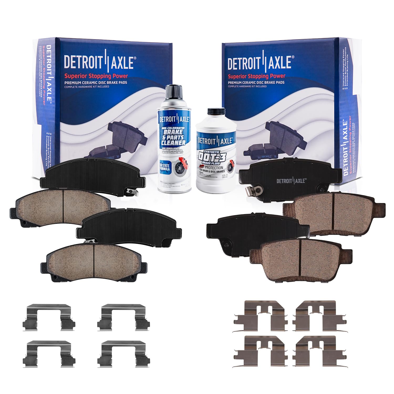 Detroit Axle - Brake Pads for Acura 2009-2014 TL, 2006-2011 Honda Ridgeline