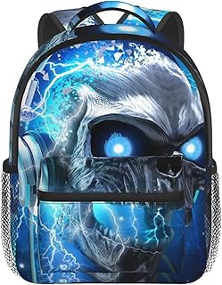 FeHuew Kids Galaxy Music 3D Skull Backpack Bookbag 12 inch Laptop Bag Shoulder Bag Casual Daypack for Girl Boys