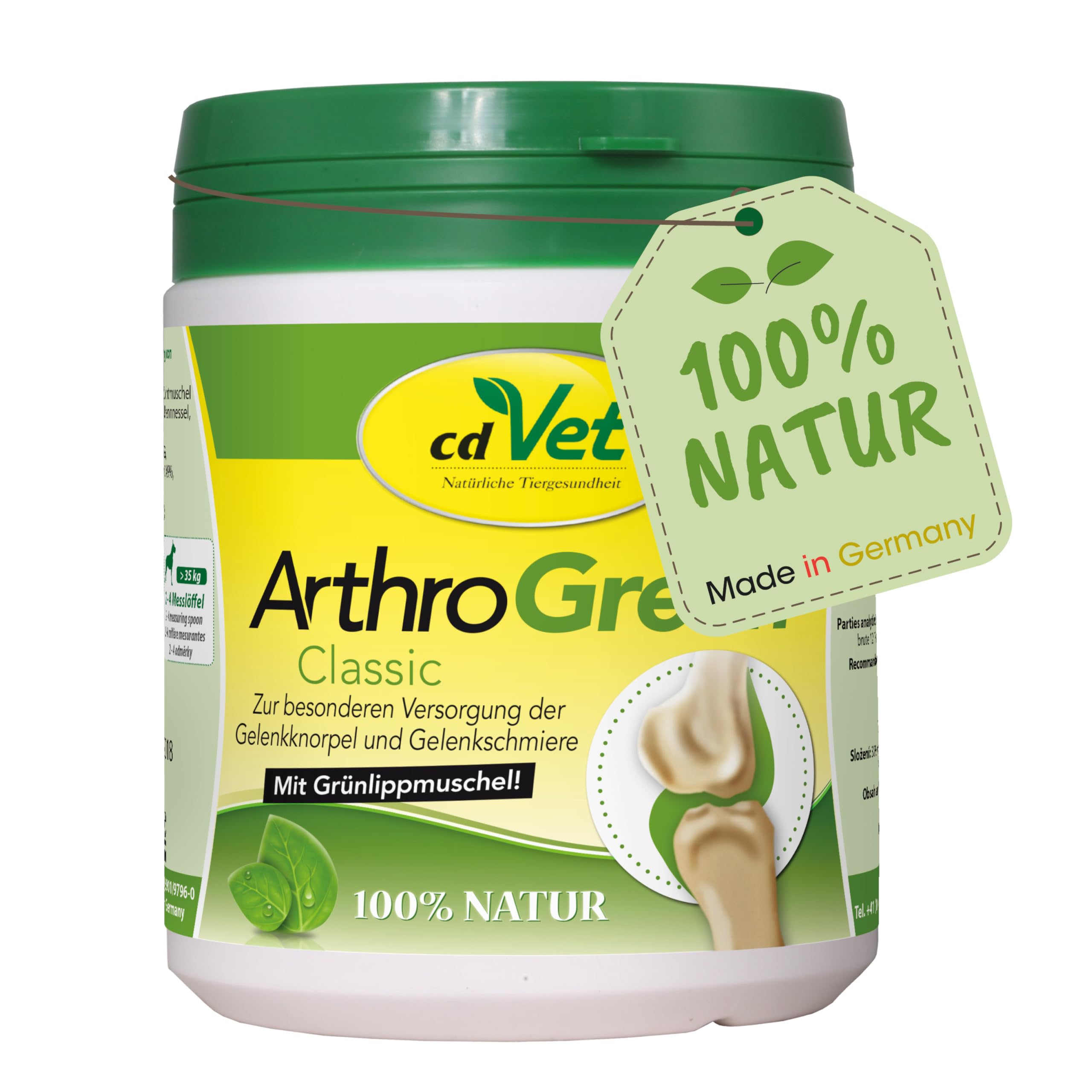 cdVet ArthroGreen Classic 345 g – suplement diety do wspierania stawów dla psów i kotów dzięki witaminom i minerałom