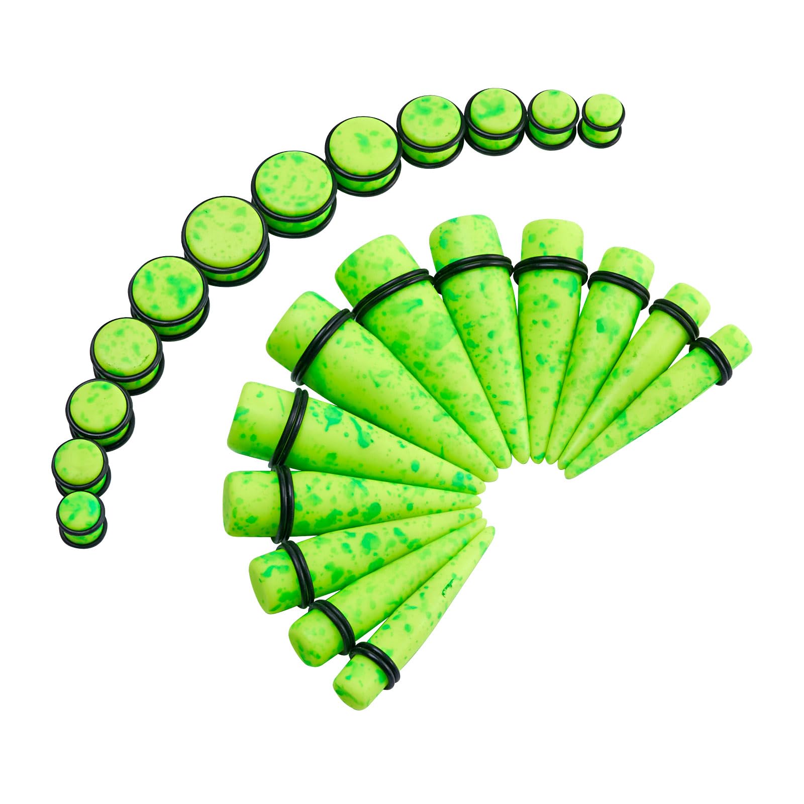 Qmcandy00G-20mm Ear Stretching Kit 24-36PCS Big Gauge Taper Kit Large Acrylic Tunnel Plug Spiral Set