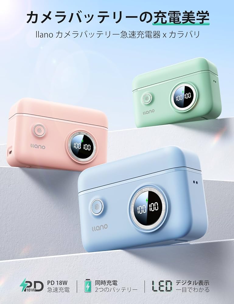 Fujifilm NP-w126S バッテリーllano チャージャ　X100Ⅵ Llano 2-Pack NP-W126S Batteries with 18W Fast Charger for