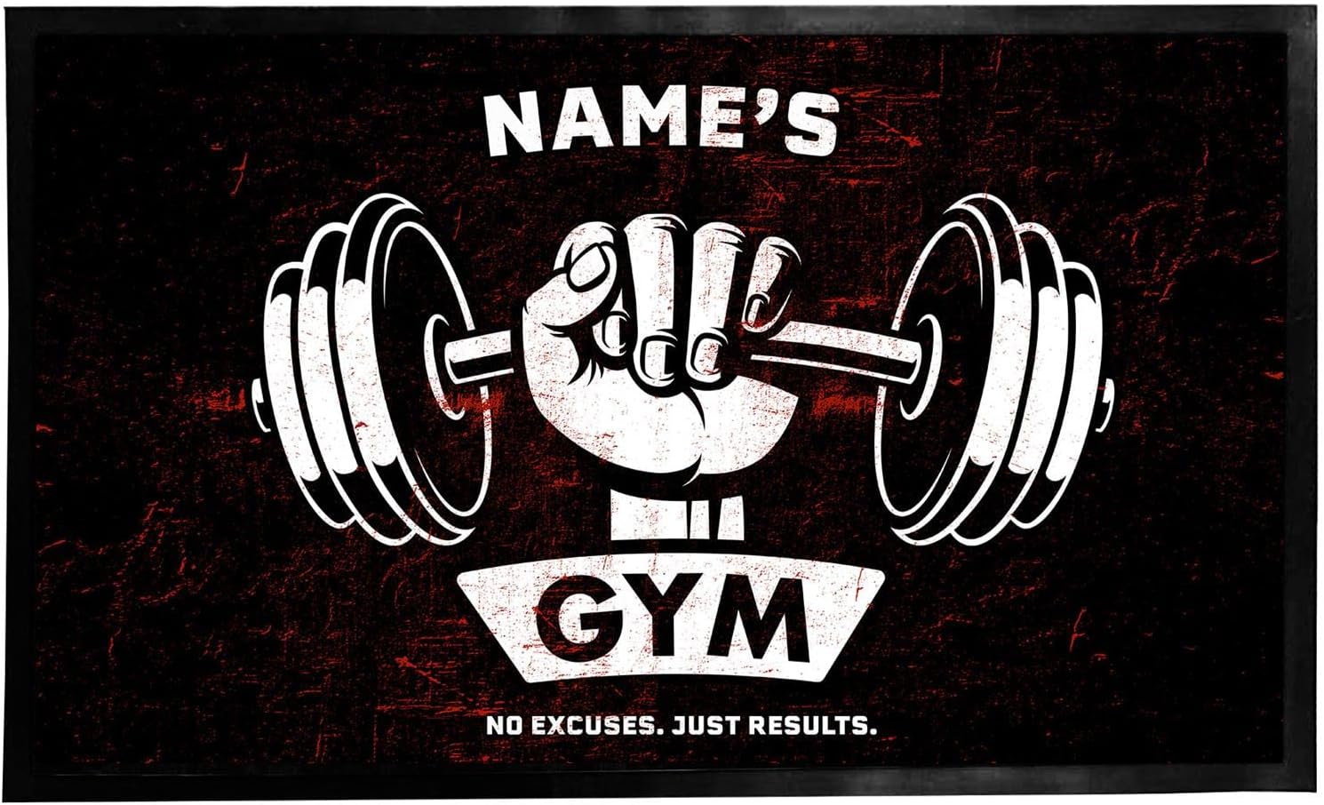Personalised Gym Door Mat Doormat for Gyms, Weight Room, Exercise