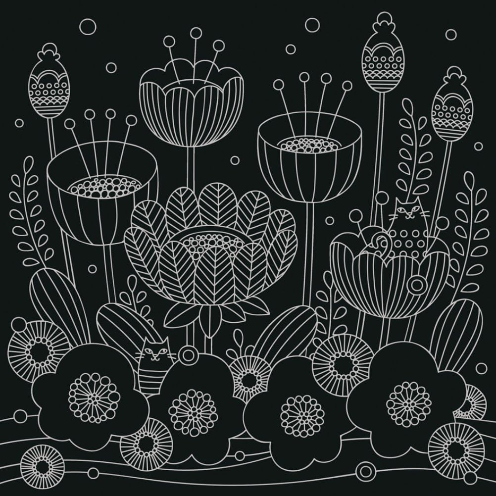 Healing scratch art for adults Healing forest animals (Japan import) 6sheets, scratch pen set