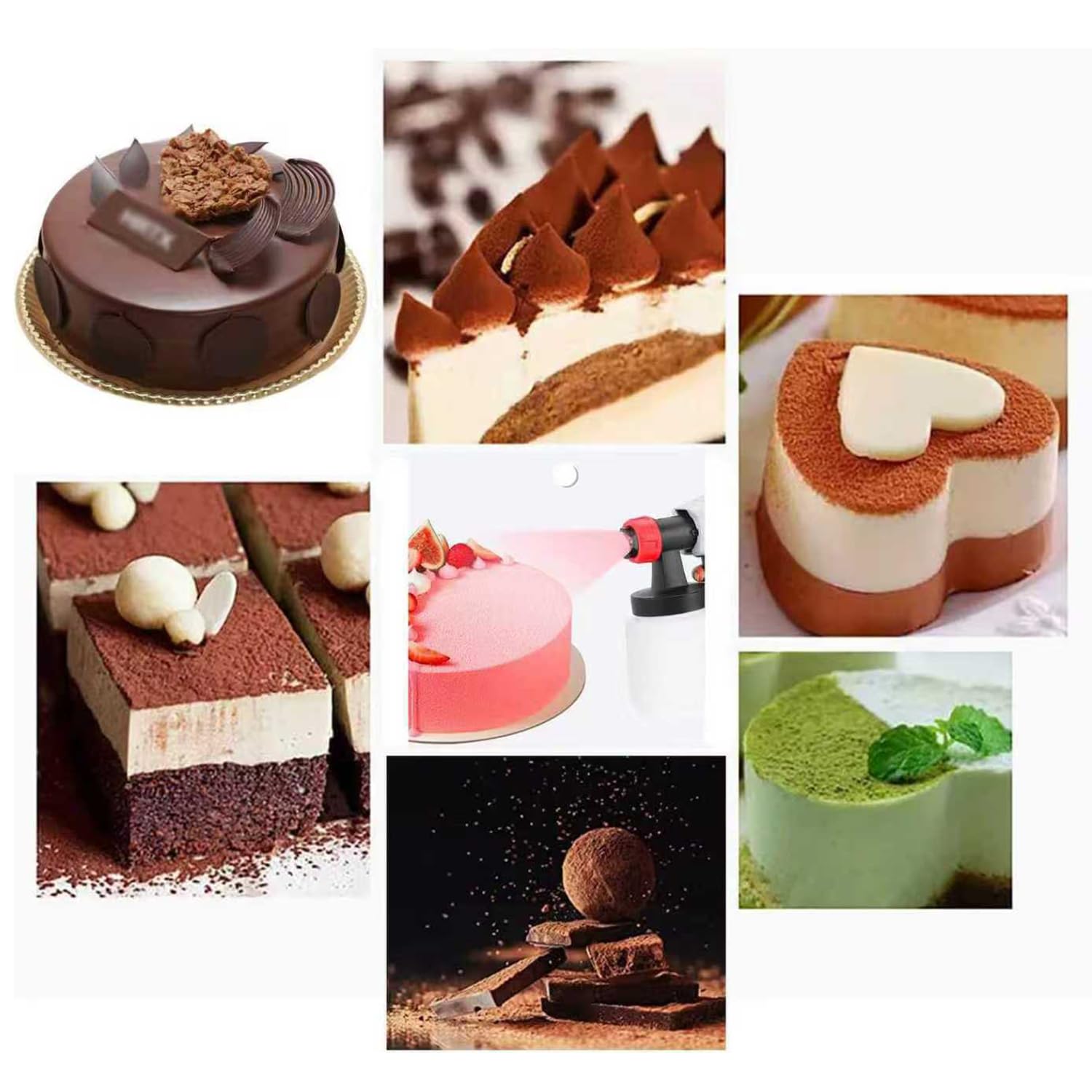 Pistola eléctrica de chocolate para decoración de postres, kit de decoración de pasteles con boquilla giratoria de 360°, 3 patrones para pasteles, chocolate, mousse, fácil de usar