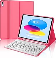 Vista 16 de KVAGO Funda para iPad (A16) de 11ª y 10ª generación con teclado, teclado desmontable inalámbrico retroiluminado de 7 colores, funda de teclado folio