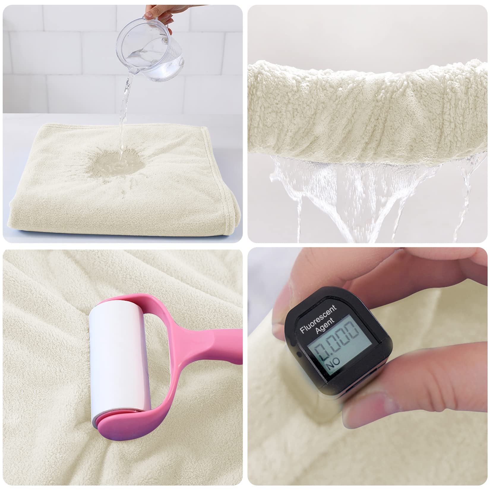 ROMASA - Toalla de baño para bebé con capucha, ultra suave y absorbente, manta de baño para recién nacidos (oso blanco)