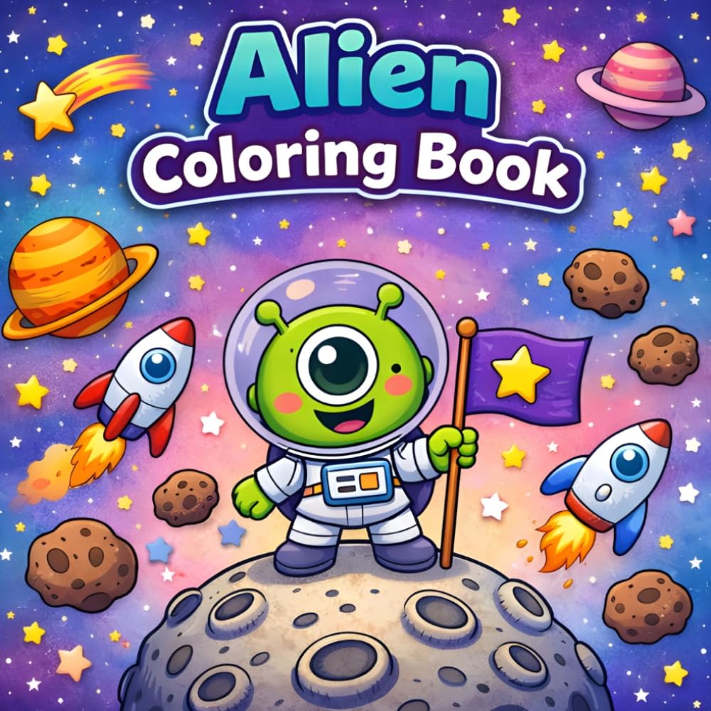Alien Coloring Book: Adorable Aliens, UFOs, and Cosmic Scenes for Endless Coloring Fun