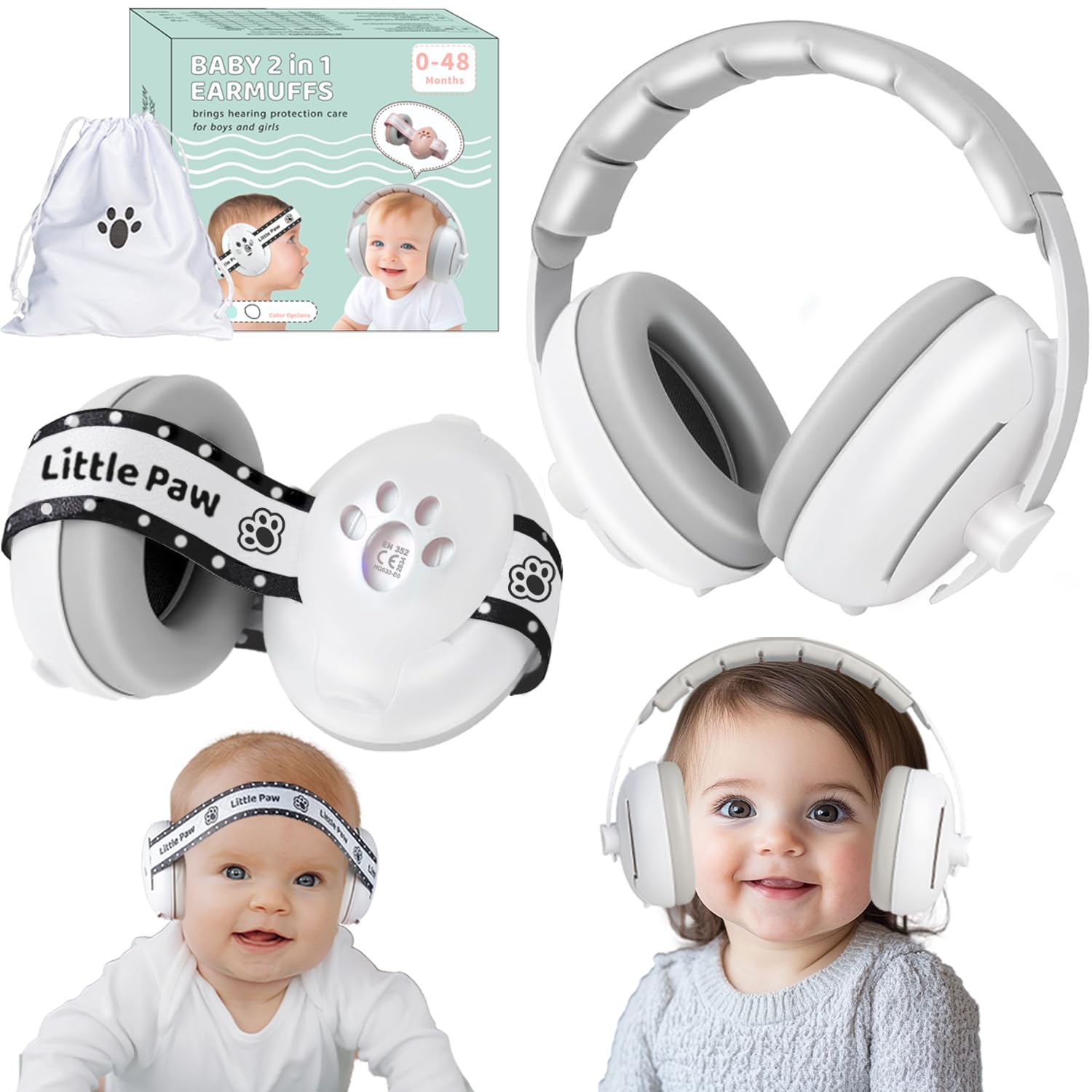 Dekukar 2-in-1 Baby Ear Defender for Babies Toddlers up to 36 Months, CE & UKCA Certified