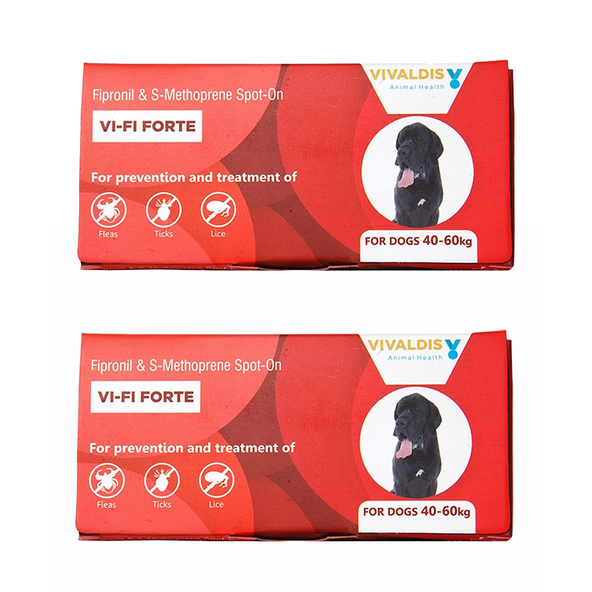 Vivaldis VI-FI Forte 4.02 ml - Single Pipette - Spot on Solution for Prevention & Effective Control of Flea, Tick & Chewing Lice Treatment for Dogs Weighing from 40 to 60 kg, Pack of 2 (B0CG6MM1FD) Amazon Price History, Amazon Price Tracker