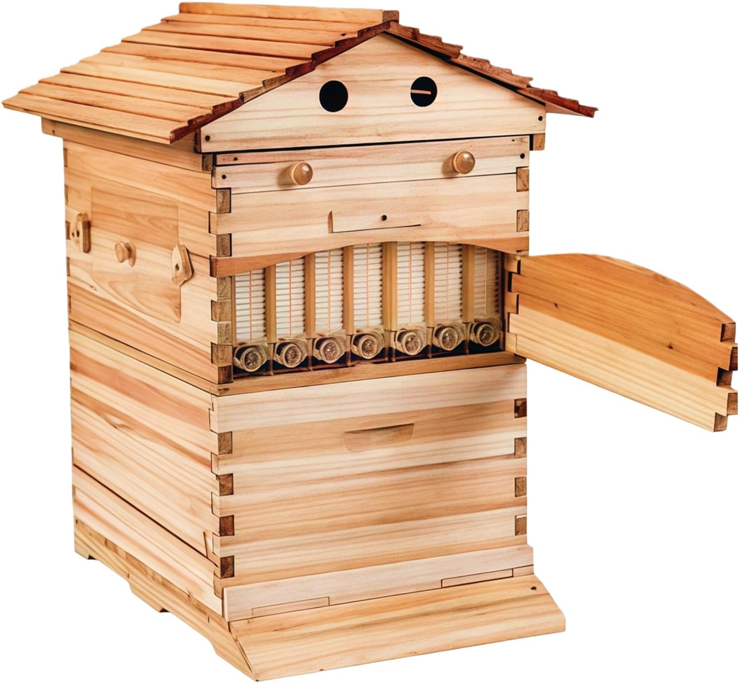 Entry-Level Bee Hive Beekeeping Kit | All-in-One Beekeeping & Honey Extraction Hive with Multiple Frames, Suitable for Beginners & Professional Beekeepers (seven boxes)