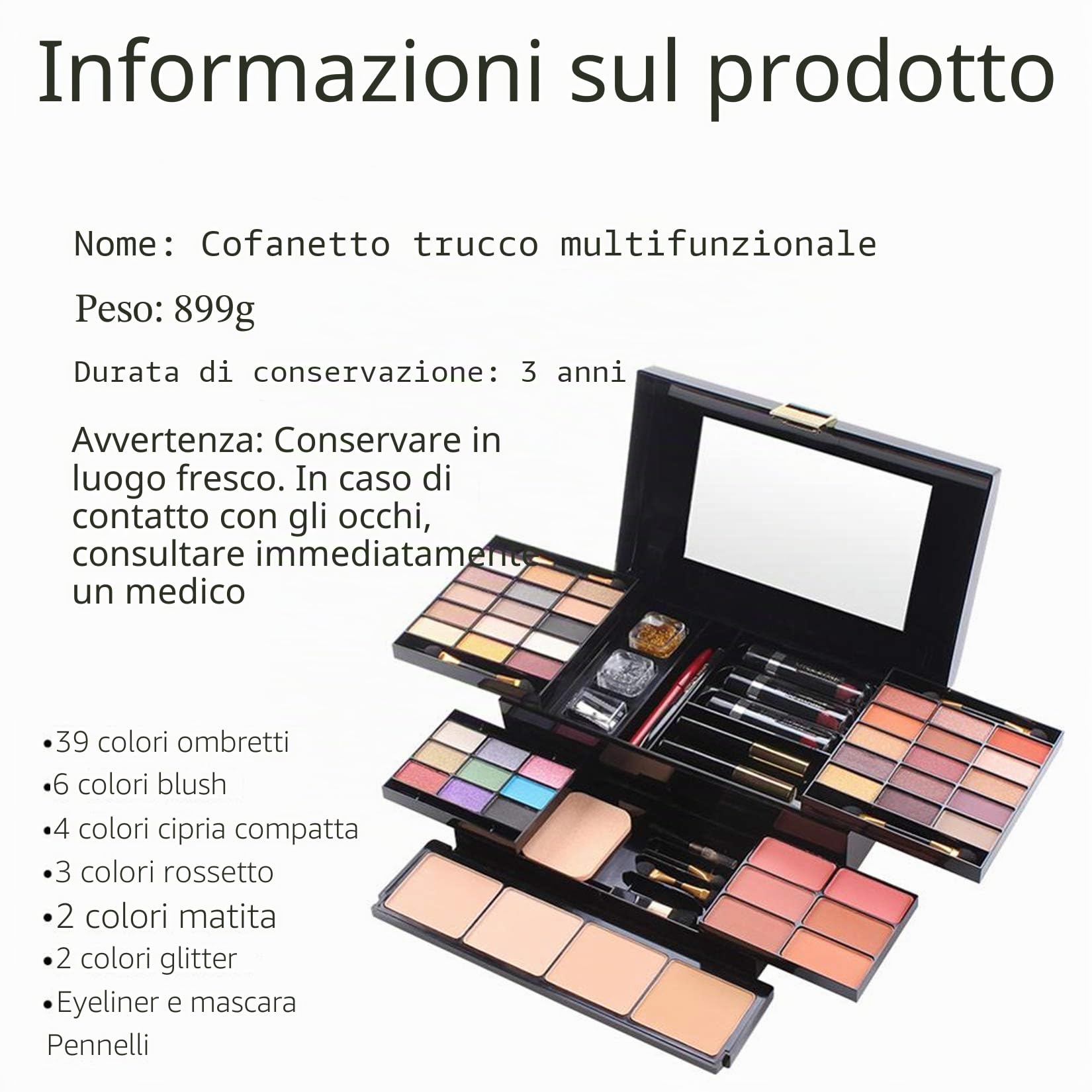 FantasyDay Set di Trucchi per Occhi Viso e Labbra - 54 Colori
