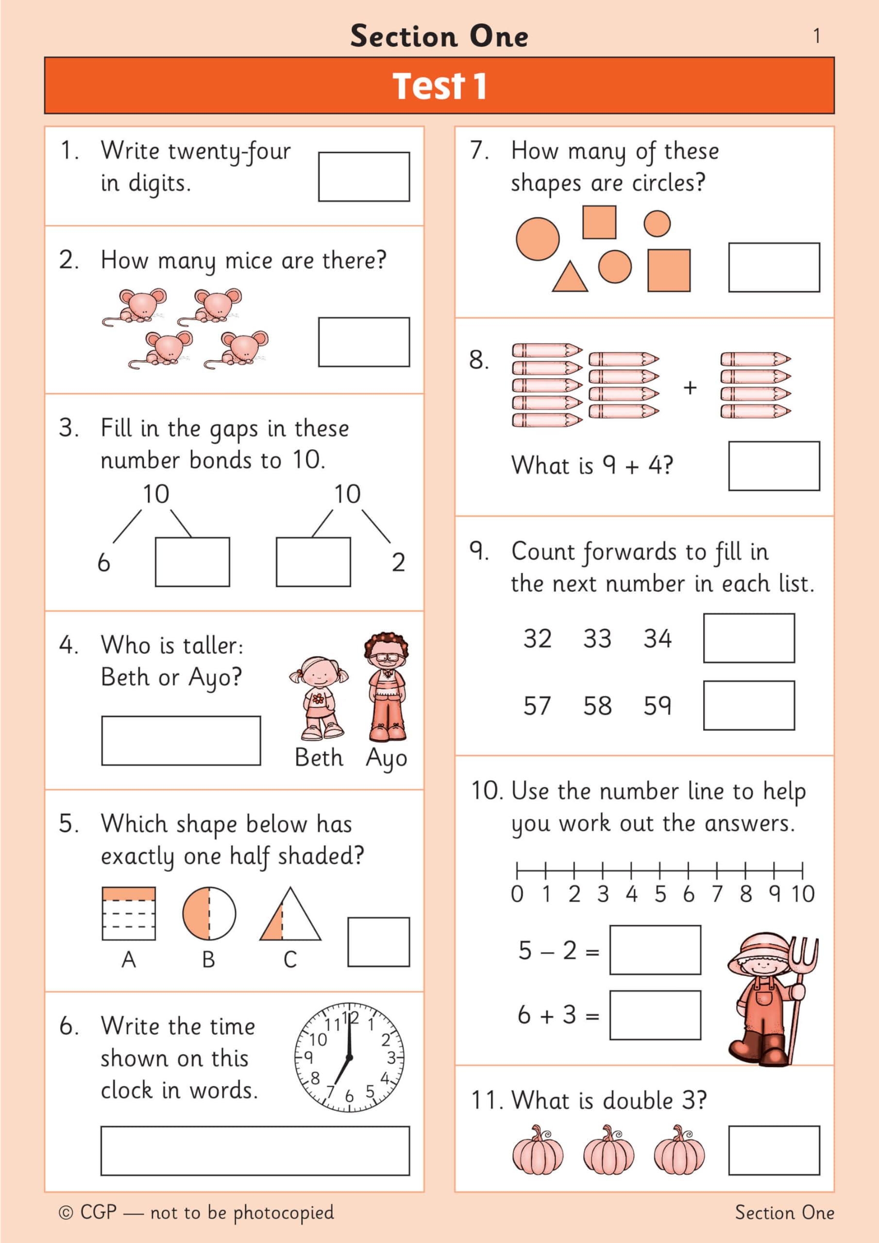 KS1 Maths Year 1 Mental Arithmetic Targeted Question Book (includes Online Answers & Audio Tests)