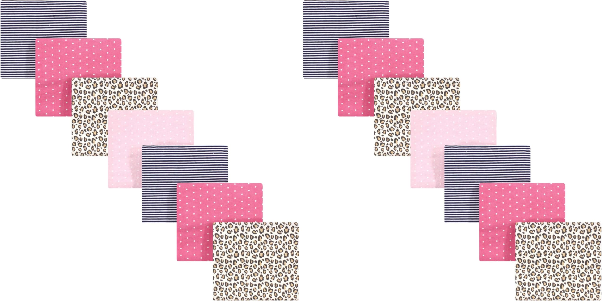 Hudson Baby Unisex Baby Cotton Flannel Receiving Blankets Bundle, Leopard, One Size (Pack of 2)