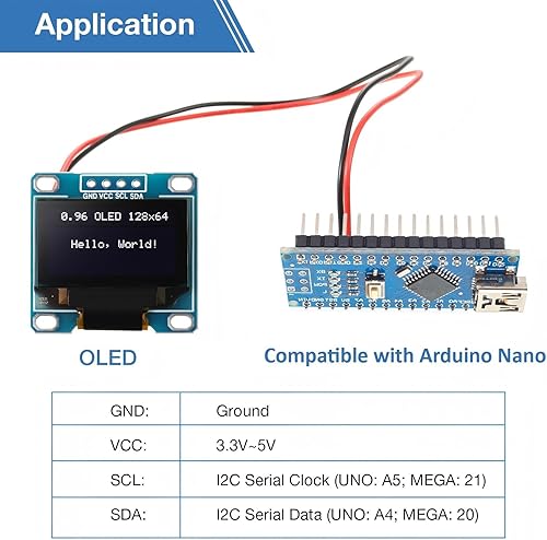 Miniatura 6 de Weewooday 5 unidades de módulo OLED de 0.96 pulgadas 12864 128 x 64 controlador IIC I2C serie autoluminosa placa de visualización compatible con