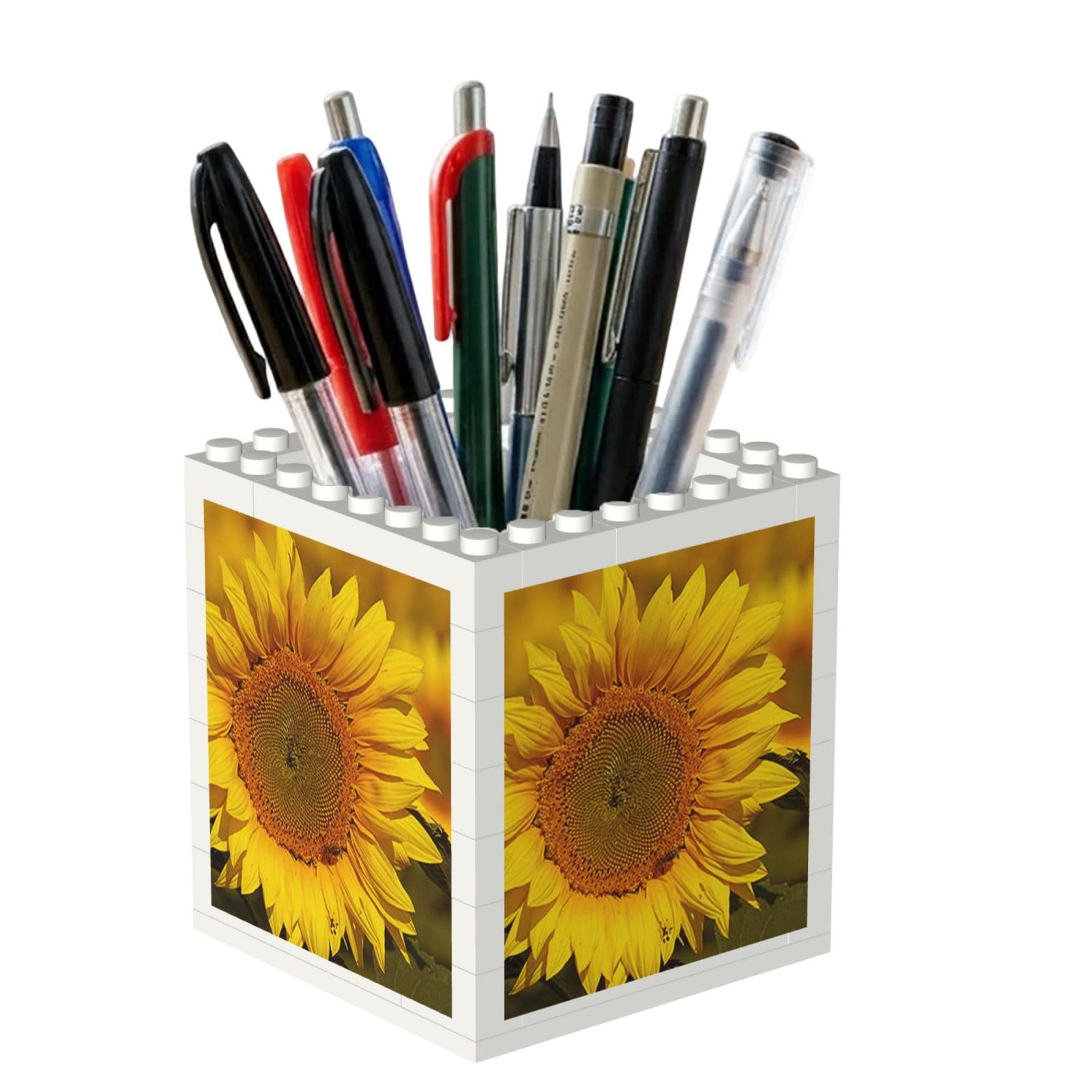 Poadnly Sunflower, Pen Pot Pencil Holder for Office Home School, Compact Desk Organiser for Office Stationery