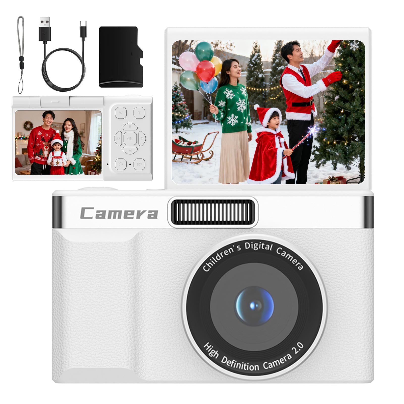 Amazon | 【クリスマス プレゼント】デジタルカメラ 5000万画素 自撮り