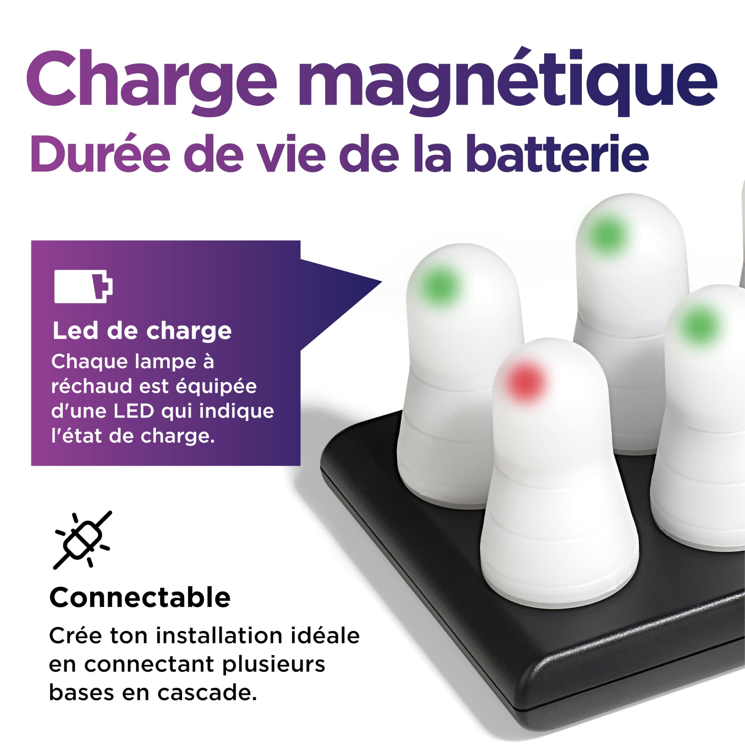 Color&Mood: Lot de 12 ampoules LED RGB + Blanc Chaud + Bougie Flamme Vacillante - Rechargeables avec Télécommande - Base Magnétique Améliorée (EU + UK Plug)