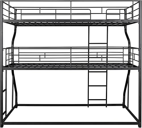 Miniatura 8 de Litera triple multifunción cama triple individual sobre individual con escalera integrada y tobogán marco de cama triple de madera con barandillas