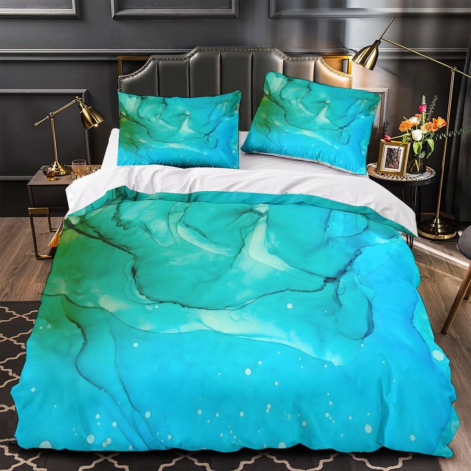 Housse de couette fluide abstrait 3D douce et anti-décoloration
