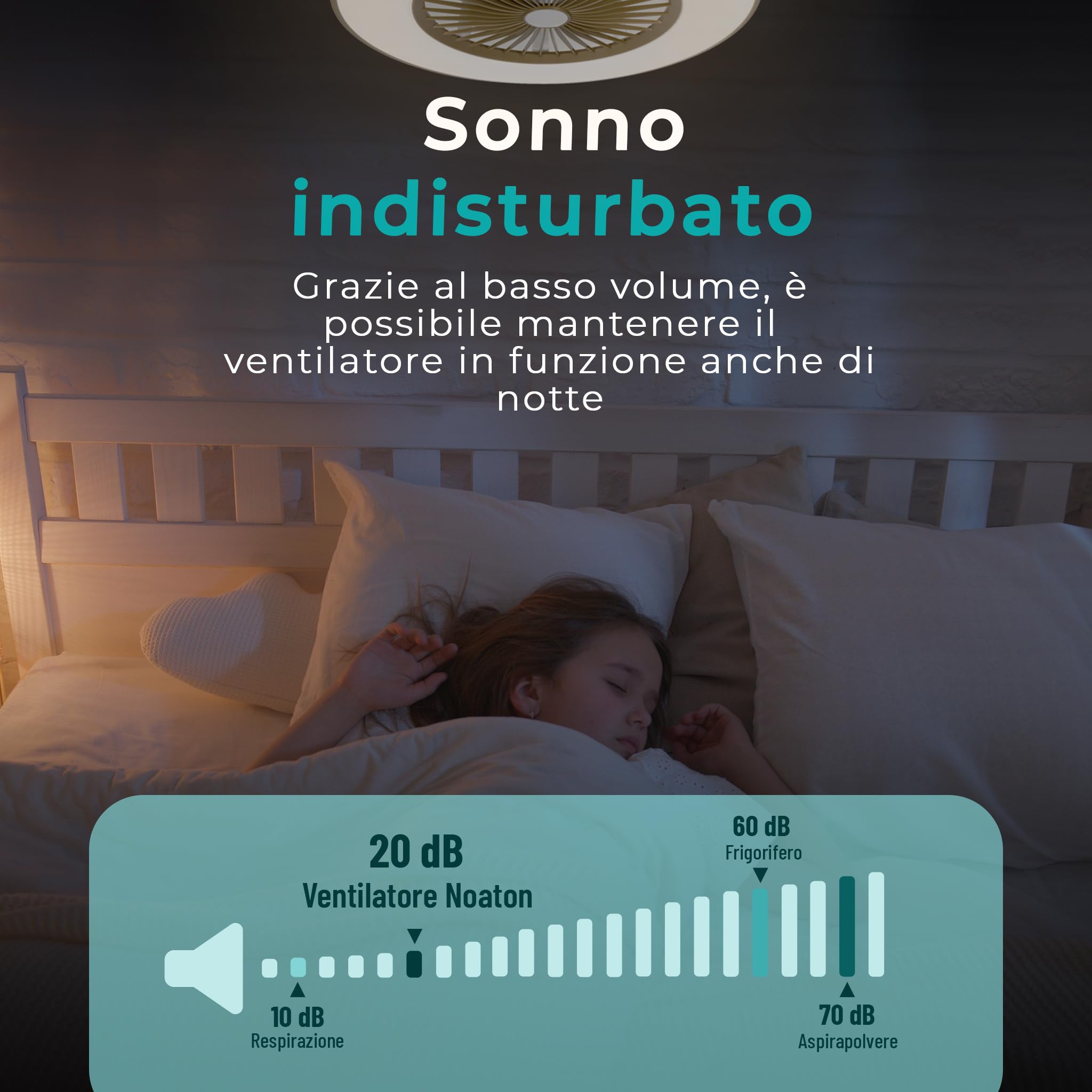 Noaton® Vega marrone 11056CR Ventilatore da soffitto con luce, telecomando, attenuazione LED max 44 W, 3 temperature di colore regolabili, timer, flusso d'aria fino a 61 m3/min, Ø56 cm