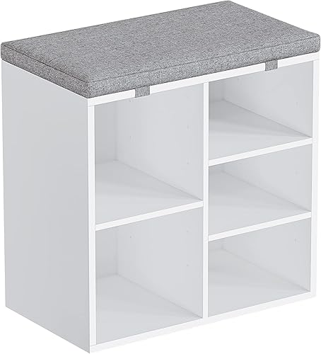 IDEALHOUSE Banco de almacenamiento de zapatos con cojín para entrada, banco de almacenamiento de 20 pulgadas con asiento acolchado, armario de