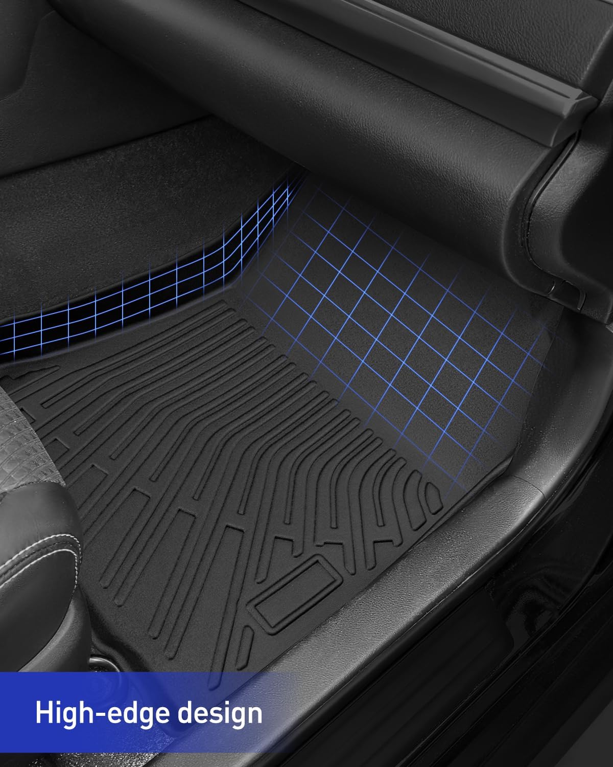 Floor Mats Cargo Liner for Toyota Camry 2017 2016 2015 LE/SE/XSE/XLE, All Weather Floor Liner for Camry 2015-2017Car Accessories, Waterproof Automotive Rubber Heavy Duty Trunk Mat Anti-Slip