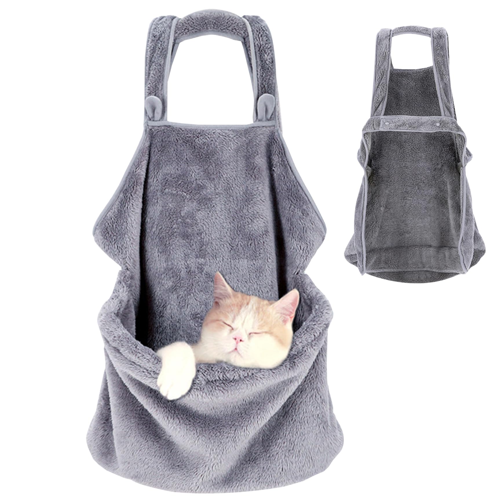 Pochette de transport pour chat et tablier écharpe en peluche douce pour le couchage