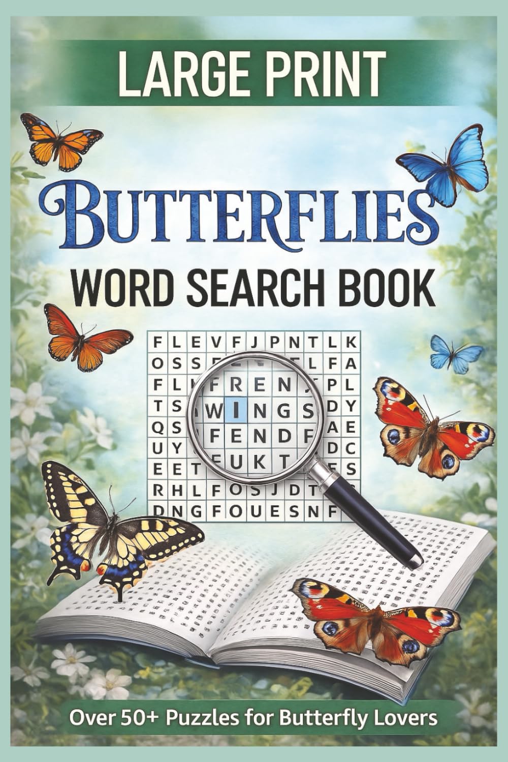 Large Print Butterflies Word Search Book: 50+ Relaxing Butterfly Word Searches | Beautiful Butterfly Species, Nature Terms & More | Large Print Brain ... Moments. (Nature and Animals Puzzle Series)