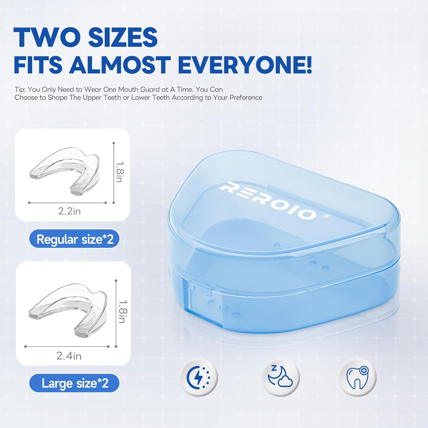 Mouth guard for Grinding Teeth, Comfortable Night Guard for Grinding Teeth, Perfect fit Anti Grinding Mouthguard for Adults, Mouth Guard for Sleeping with 4 packs - Image 2