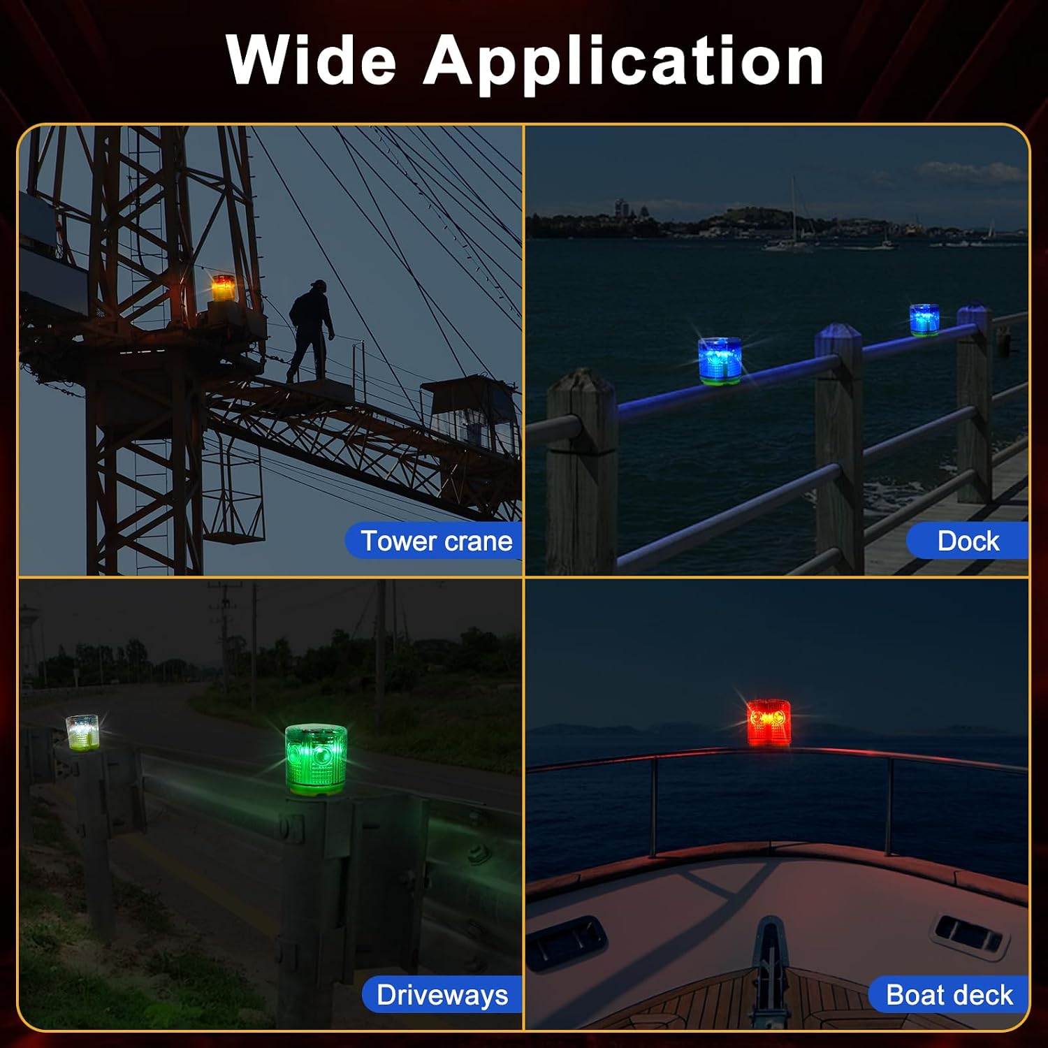 Aolyty Solar Strobe Warning Light Strong Magnetic Base Flashing Super Bright 360 Degree Automatically Turn On Waterproof for Construction Traffic Factory (White)