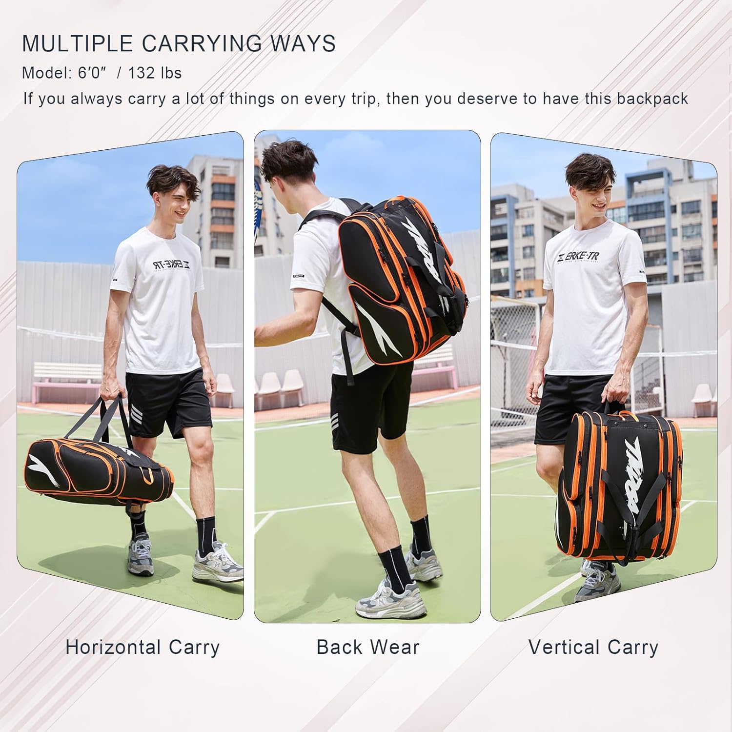 Pickleball Bag - Large Paddle Bag for 4 Paddles & Accessories - Fence Hook, Extra Pockets, Shoe Compartment - Image 4