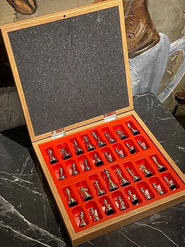Miniatura 3 de Juego de ajedrez de lujo para adultos, piezas de ajedrez de metal con peso de metal, tablero de ajedrez de madera personalizado con almacenamiento