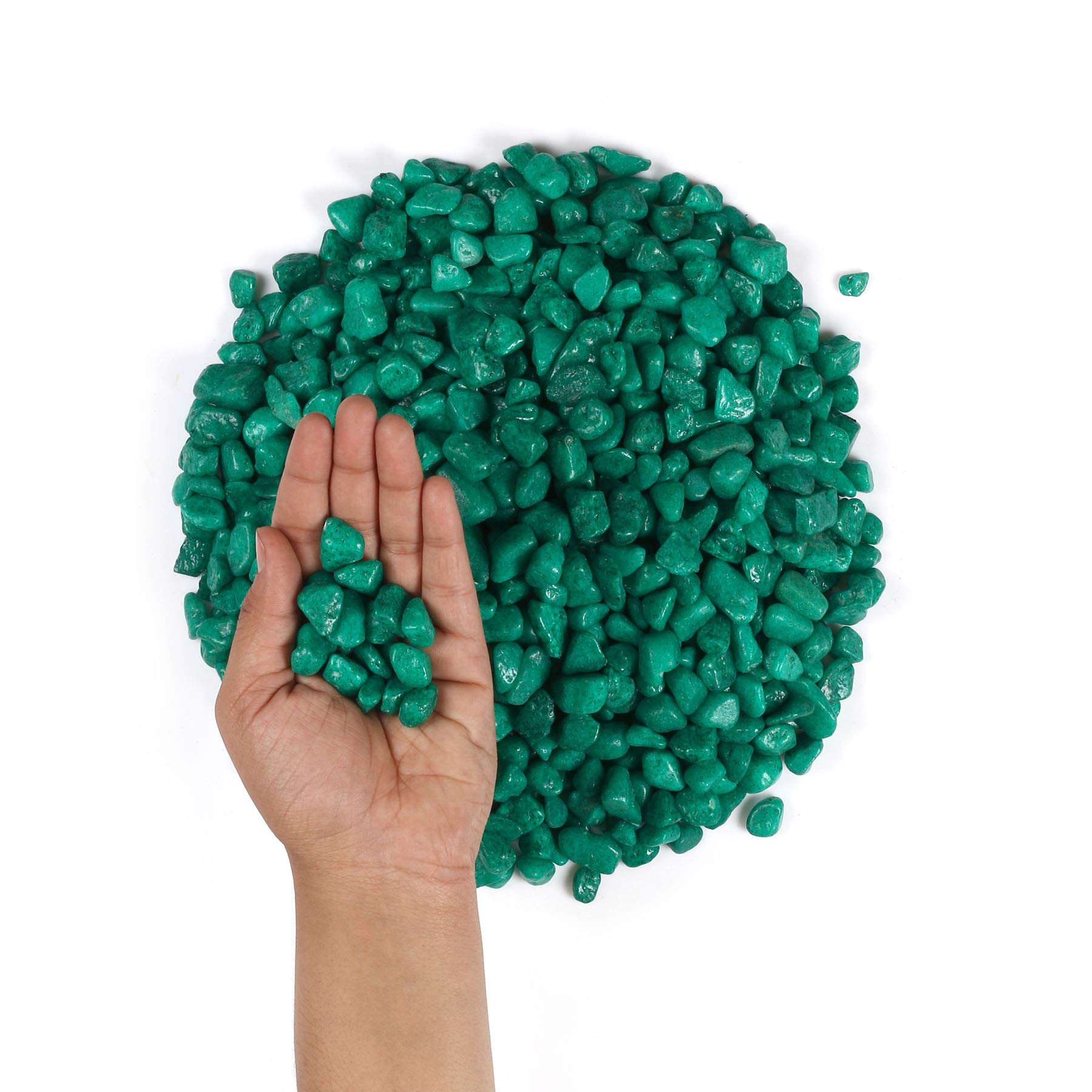 10KG Aqua Green Painted Pebbles – Planter Decoration | Aquarium Stones | Enhances Drainage-image-20