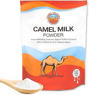 Camel Culture Dry Camel Milk Powder(200g) – Nutrient Dense, Low Lactose Powdered Milk Packets – Concentrated, Pasteurized Traditional Dairy Alternative - Health Drink Powder for Recipes, Smoothies