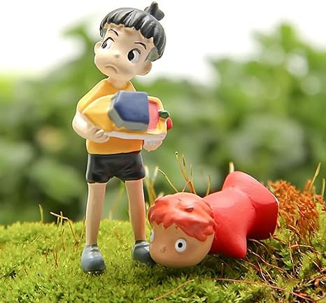 Amazon Co Jp ポニョモデルおもちゃポニョオンザクリフレジンフィギュアおもちゃガーデニングボーイフィッシュジュエリー可動人形家の装飾友達への新しいギフト2個 おもちゃ